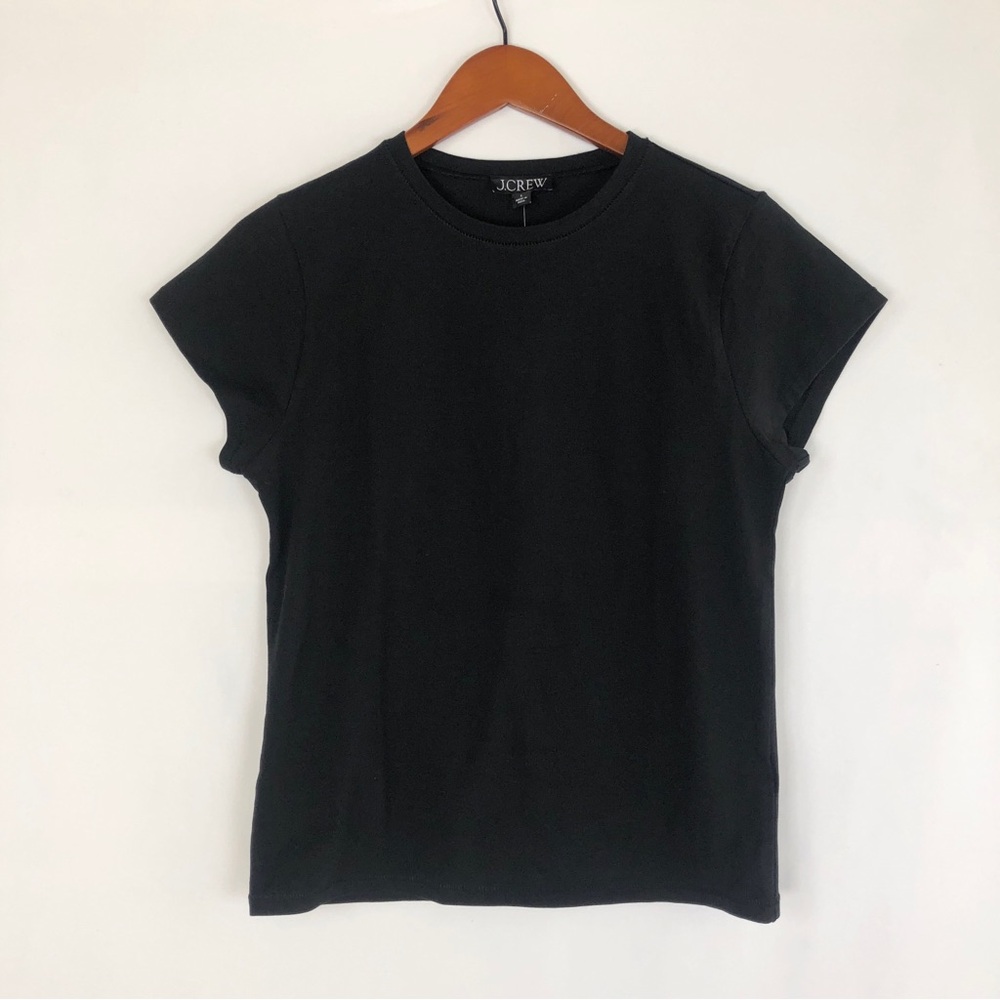 NEW J Crew Cotton Stretch‎ Short Sleeve Shirt Black Size L